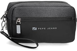 Pepe Jeans Jarvis Bolso de Mano Negro 24,5x15x6 cms Poliéster con detalles en Piel Sintética