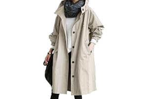 Angxiwan Rain Jacket Women's Waterproof Windbreaker Large Sizes Raincoat Breathable Lightweight Lining Transition Jacket Long Softshell Jacket with Hood Outdoor Functional Jacket Outdoor Jacket