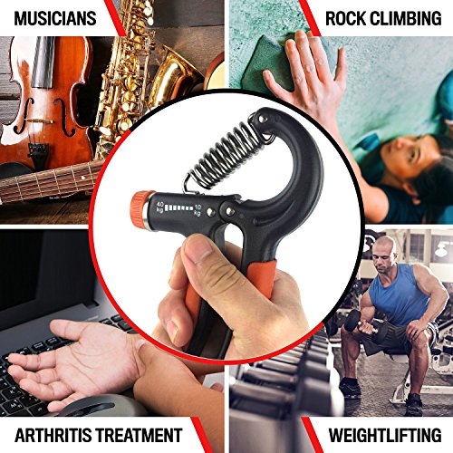 Hand-Trainingsgerät, Mture Federgriffhantel Fingerhantel Handmuskeltrainer Handgreif-Trainer Griff-Verstärker einstellbarer Widerstandsbereich von 22 bis 88 Pfund (10-40 Kg) - 3
