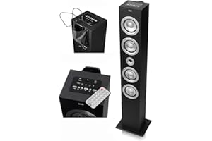 iTek (DTL Package) BLUETOOTH 60 watt iTower Floor Standing Tower Speaker (2 Year Guarantee) FM Radio, MP3 Playback (SD/USB), Remote Control. Link to: Smart Phones, Tablets, etc - 1 metre tall (Black)
