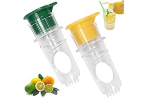 SoeUyd 2 Stück Zitronenpresse, Zitruspresse Manuell, Zitruspresse, Saftpresse mit Düse, Klein und Tragbar, Geeignet für Zitronen, Orangen und Andere Arten von Zitrusfrüchten, Einfacher zu Bedienen
