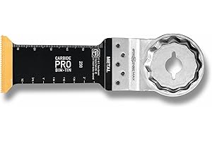 FEIN E-Cut Carbide Pro Lama da taglio in profondità, 3 pz., Larghezza 32 mm, Lunghezza 75 mm, Attacco Starlock Max, Lama in metallo duro con rivestimento in TiN estremamente resistente all’usura