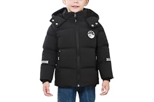 FEOYA Garçon Manteau Polaire Chauffante Pour Enfant Doudoune D'Hiver À Capuche Ado Blouson Chaude Compressible Veste Imperméable Coupe Vent Épaisseur Puffer 4-12 Ans