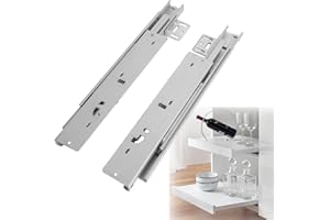 YCBTREE Prowadnice podłogowe, szyny do szuflad, pełne wysuwanie 40 kg, nośność 40 kg, szyny do szuflad z amortyzacją (45 cm)