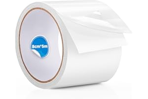 ecooe TPU Reparaturband 8cm*500cm, Wasserdichtes klebeband für Pool, Luftmatratze, Trampolin, Schlauchboot, Luftbett, Hüpfburg, Wasserball, Schwimmring, Pool Flicken, Farbe Transparent