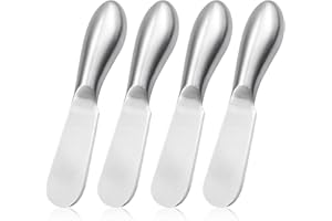 Icelsa 4 Piezas Cuchillo Mantequilla, Cuchillos de Mantequilla de Acero Inoxidable Esparcidor de Queso Cuchillo para Cortar Mantequilla, Queso, Verduras