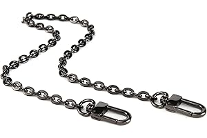 XIAZW Mini Copper Purse Chain Shoulder Crossbody Strap Bag Accessories Charm Decoration (Black, 45cm)