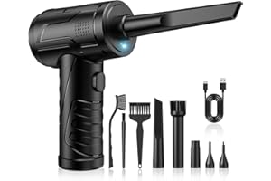 ANRUZON Electric Dust Blower Compressed Air Spray for PC Cleaning Kit, 110,000 rpm Compressed Air, 3-Speed Air Duster Air Pressure Spray with 7600 mAh Battery, Keyboard Cleaning for PC, Electronics, Sofa, Car