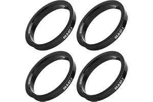 VOSSOT 4PCS Anelli di Centraggio 66.6 a 57.1 mm, AnelliCentraggio Universali Cerchi Lega Acciaio, Riduzione Vibrazioni Auto, Montaggio Facile Senza Attrezzi, Centraggio Preciso Durevole, Nera