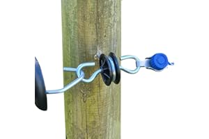 Doblit Gate Anchor Insulator - Double Sided Gate Handle Gateway Hook Screw-in Insulator Electric Fence Insulated Fencing Hook with Wood Screw for Timber Posts (10)