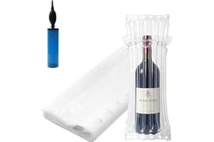 CSUNTIKULO Envasado de botellas de vino Paquete de 20 Bolsas de Botella Reutilizables para Vino - Protector de Botella de Vino para un embalaje y transporte seguros con bomba de aire