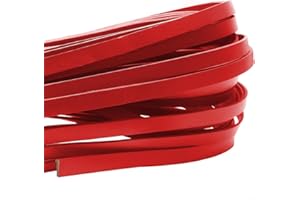 ‎ESNADO esnado Lederband Flach 10 mm x 2 mm. Rot - 2 Meter