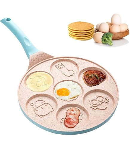 Perfect Double Sided Pancake Maker Pan 4 Round Molds Eggs Crepe Pancake Flip Pan