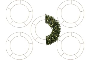 Zinca 5 Pack 12 Inch Metal Wire Wreath Frames | Sturdy Rings for DIY Floral Crafts, Wreath Making Supplies, Front Door Decor & Seasonal Bases for Christmas, New Year, Birthday Wreath Kits