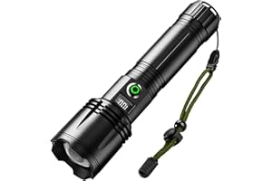 ‎ASORT ASORT Taschenlampe LED Aufladbare 1000000 Lumen, große Batterie Mit 7200mAh AKKU, LED Taschenlampe Extrem Hell 9 Lichtmodi, supergroße Blende zoombare，IPX67 Wasserdicht für Camping，Wandern，Notfälle