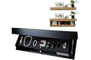 STWBHW Concealed Floating Gun Safe,Designer Shelf with Secret Compartment,Wall-Mounted Storage Solution,Compact Storage Box for Weapons,for Living Room and Office and Bedroom(Black)