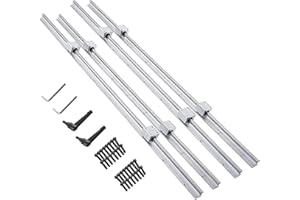 CNCMANS Lot de 4 rails de guidage SBR16-1500 mm et 8 blocs coulissants SBR16UU - 4 rails linéaires de 16 mm pour imprimante 3D CNC (59.05")