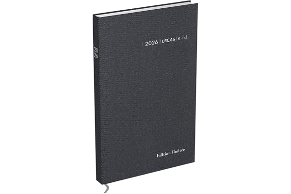 Agenda Lecas Carre Euros Cents Edition Limitée 14x22 1 Jour par Page 2026 Anthracite