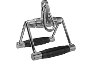 ‎ARTANCHAO Artanchao Rudergriff für Kraftstation und Kabelzug,Latzug Griff mit 360° Drehgelenk,Gerändelt, aus Chrom - Parallelgriff, Kabelzuggriff, Seilzug Griff