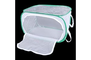 Annadue Stort Ventilerat Fjärilshus, Hopfällbar Bärbar Avelsbur, Hållbar insektsmiljö, Nätbur för Larver, Utomhus Fjärilshölje med Dragkedja (40 * 40 * 60 cm)