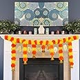 Divyakosh Marigold Flower Bandarwal Hanging for Home, Main Door, Mandir|Festive Decorative Items|37 inch, Generally fits All Doors | Thoranam for Pooja Room