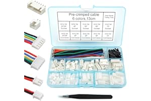 ELECHAWK Kit de enchufe de conector XH de 2,54 mm con cable preengarzado de 2/3/4/5/6/7 pines, cable adaptador JST macho y hembra, compatible con conector JST-XH (conector y enchufe)