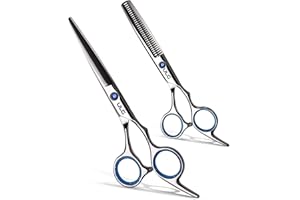 Hair Cutting Scissors Thinning Teeth Shears Set ULG Professional Barber Hairdressing Texturizing Salon Razor Edge Scissor Japanese Stainless Steel 6.5 inch
