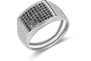 JIANGXIN Anello Uomo Men 's Ring Design ottimo Lusso Lucido 5A Cubic Zirconia nera Micro Pave Anniversario di Matrimonio regalo perfetto