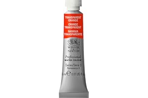 Winsor & Newton Acuarela Profesional - Pintura de Acuarela, Alta Luminosidad, Resistente a la Luz, Calidad de Archivo, Tubo de 5ML, Color Naranja Transparente