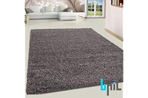 BPIL SHAGGY RUGS SOFT PLAIN Thick 5CM TWISTED PILE ANITSKID SMALL MEDIAM LARGE AREA RUGS (TAUPE, 120X170CM)
