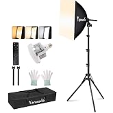 Professional Softbox 40 x 40 cm with Adjustable LED Light + Tripod 63 Inches &ndash; Lighting Kit Photography and Video, Streaming,