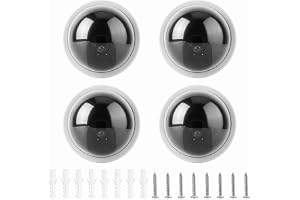Bonbela 4st LED Fake Camera Dome Simulation Security Dummy CCTV med Rött Blinkande Ljus för Stormarknader Hotell Parkeringsplatser