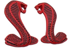 YK ZAOOER Métal 3D Shelby Autocollant Autocollant emblème Insigne Serpent Cobra (à Droite) Liens et pour Le Sport Ford Mustang Ensemble de 2,Black Red