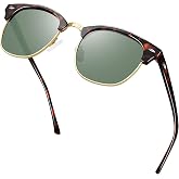 KANASTAL Alta Protecci&oacute;n Gafas de Sol Polarizadas Hombre y Mujer UV400 | Vintage Clasicas Medio Marco, Ideales para Conducir,