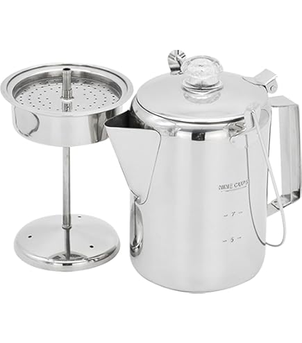 Cafetière avec Percolateur Inoxydable (9 tasses) voyage