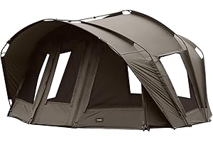 ‎MK-ANGELSPORT MK-Angelsport Fort Knox Air 4 Personen Karpfenzelt Dome Innenhöhe 1.8m Zelt Anglerzelt Angelzelt Bivvy inkl. Gummihammer I extrem temperaturstabil