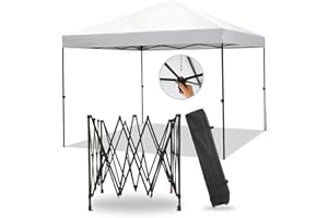 HOTEEL Gazebo 3x3,Gazebo Esterno Resistente con Borsa a Ruote,Esterno Pieghevole Impermeabile Tendone Gazebo da Giardino,Tenda Padiglione Pop Up per Feste Campeggio Commerciale(3 per 3m Bianco)
