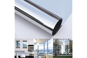 Modrady Spiegelfolie Selbstklebend Sichtschutz Folie Reflektierende Fensterfolie Klebefolie Sonnenschutzfolie für Wärmeisolierung UV-Schutz und Sichtschutz