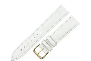 RECHERE Crocodile Leather Watch Strap with Gold Buckle
