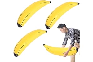 UILYNIU 3 Piezas Plátano Inflable, 68CM Juguete de Plátano Inflable para Piscina，Juguete Inflable para Niño Adulto, Piscina Decoración de Fiesta para Carnaval Jugete Piscina Verano Temáticas