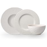 Villeroy &amp; Boch - Manufacture Basic Set 6 Pieces White, Dishwasher Safe, Microwave Safe, Plates, Bowls, Black Dinnerware, Pre