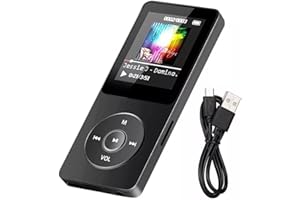 FiTspi Reproductores MP3/MP4, Reproductor de música Digital portátil sin pérdidas con Bluetooth, micrófono Integrado, Altavoz HD, Radio FM, grabadora de Voz para Deporte