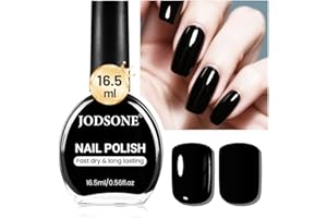 JODSONE 16.5ml Black Nail Polish Large Volume Quick Drying Nail Polish, Fast Drying and Long Lasting Color Nail Art DIY Home Manicure Gift for Women