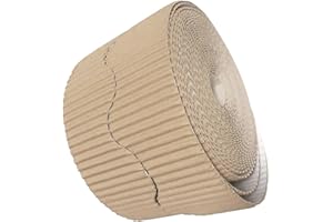 COPBOPWN 15M/Rolls Corrugated Display Borders for School Classroom Decorations Brown Border Rolls for Displays Border Rolls Corrugated Backing Paper for Wall Displays School Wallpaper Borders (Cowhide)
