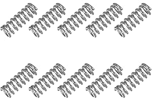 QUARKZMAN 10 Stück 304 Edelstahl Druckfeder 0,35 mm Drahtdurch. 2 mm Außendurch. 5 mm Länge Silber Spiralfeder Metall Federn Set, Mechanische Druckfedern für Geräte Ersatz Reparatur