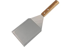 Kamado SUMO Spatule à Burger Grill XXL - Spatule pour Plancha, Barbecue Spatule à griller pour Smash Burger - Spatule à hamburger avec manche en bois d'acacia, acier inoxydable - 12 x 32 cm
