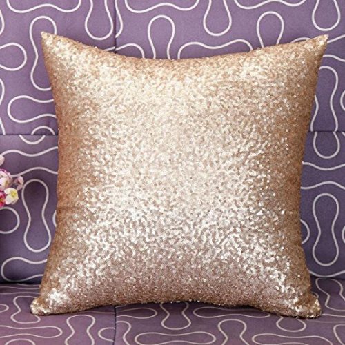 Lanspo Solid Color Glitzer Sequins Throw Kissenbezug Cafe Shop Car Bed Sofa Home Decor Kissenbezüge 45x45cm (Gold)