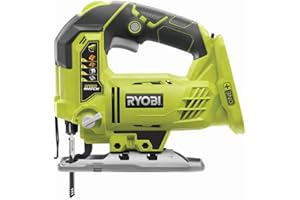 RYOBI Scie Sauteuse Sans Fil 18V ONE+ R18JS-0 – Mouvements Pendulaires, Changement Lame Sans Outil, Variateur Vitesse – Bois, Métal, PVC – Batterie Non Incluse