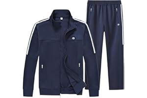 MoFiz Survêtement Hommes Ensemble Sport Jogging Col droit Combinaison de sport avec fermeture éclair pour les activités de Plein air