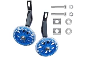 Lolileo Roue de Support pour Enfants, Auxiliaire de Vélo Lumineuse Silencieuse 14 Pouces, Stabilisateur pour Garçons Et Filles de 5 à 7 Ans (Bleu)